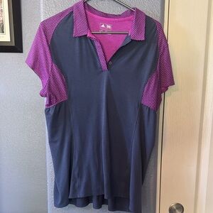 Adidas Women's Purple and Navy polo Top